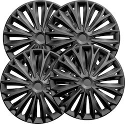 Mammooth Car Hubcaps 15" 4 Pieces Black MMT-A112-2048B