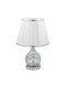 Keskor Metal Table Lamp for Socket E27 with Silver Shade and Base