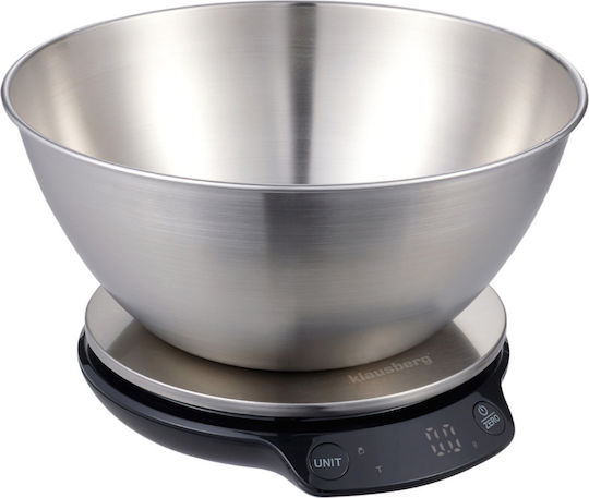 Klausberg Ψηφιακή Ζυγαριά Κουζίνας με Κάδο έως 5kg Inox