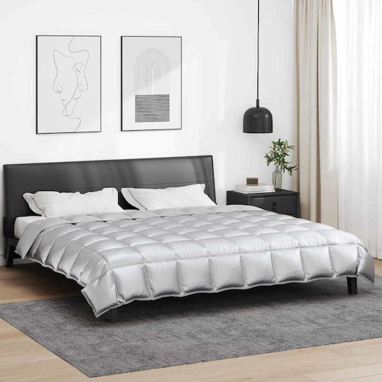 vidaXL Παπλωματοθήκη Υπέρδιπλη 220x200 Ασημί