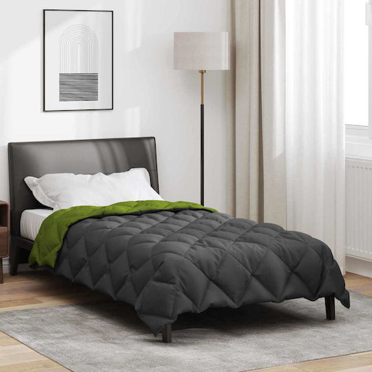 vidaXL Duvet Cover Queen 220x155 Green, Anthracite