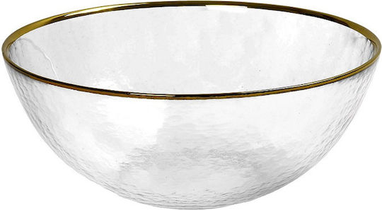Espiel Serving Bowl Round Glass Gold with Diameter 15cm