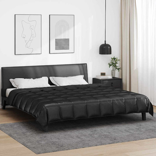 vidaXL Одеяло Кинг сайз 220x200см. Черно