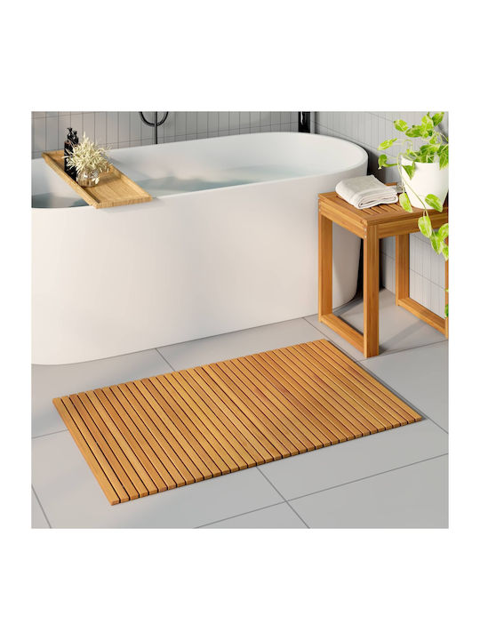vidaXL Bath Mat Wooden 42025253 Coffee 100x60cm