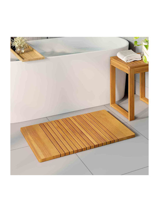 vidaXL Bath Mat Wooden 42025264 Coffee 59x40cm