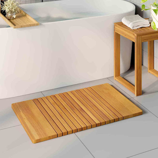 vidaXL Bath Mat Wooden 42025264 Coffee 59x40cm