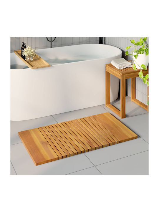vidaXL Bath Mat Wooden 42025265 Coffee 100x55cm
