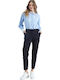 Women's Capri Chino Trousers Navy