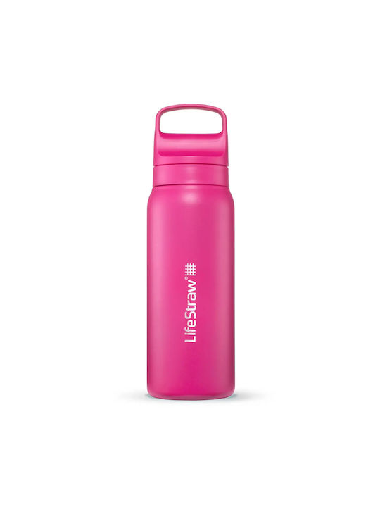 Lifestraw Water Bottle Stainless Steel with Filter 700ml Pink