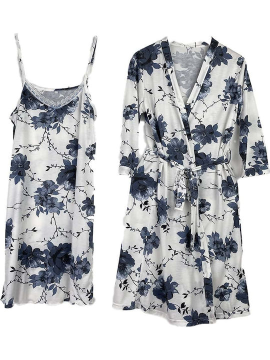 Sorrisino Summer Women's Cotton Robe with Night...