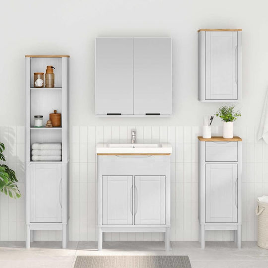 vidaXL Dulap Coloană Pentru Baie Pardoseală L35xA30xÎ160cm Albă