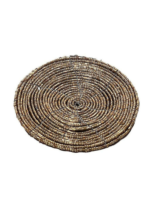 Σουβέρ Yra115k6 Φ10cm Gold Espiel Γυαλί Πολυεστέρας