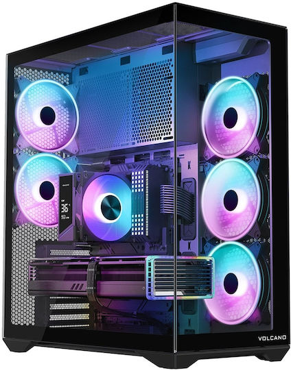 Modecom Volcano SPACE XL Gaming Full Tower Κουτί Υπολογιστή με Πλαϊνό Παράθυρο και ARGB Φωτισμό Μαύρο