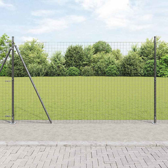 vidaXL Придържащ клипс за Ограда на Градина от Стомана 3.2x3.2бр 52бр Gray