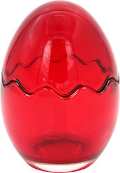 Osterdekorationen & Ornamente Ei Glas F8x11,5 cm Rot Deckel Keskor 54231