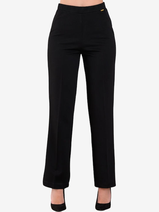 Femei Talie înaltă Din material textil Pantaloni cu elastic Neagră