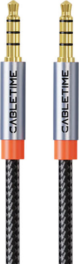 Cabletime 3.5mm Jack Audio Cable 3.5mm Male - 3.5mm Male Black 1.5m With Gold Plated Terminals CT-AM35M-AG1.5