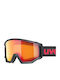Uvex Μάσκα Σκι & Snowboard Ενηλίκων Μαύρη με Φακό Καθρέπτη σε Μαύρο Χρώμα