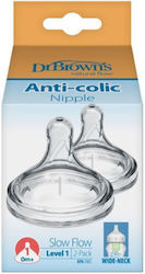 Dr. Brown's Natural Flow Options Накрайници Силикон Ниво 1 За 0м+ 2 Бройки Dr. Brown's Natural Flow Options Накрайници Силикон Ниво 1 За 0м+ 2 Бройки