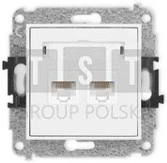 Icon Dual Computer Socket Mechanism 2xRJ45 Cat 5e 8-pin White Matt 25igk-2