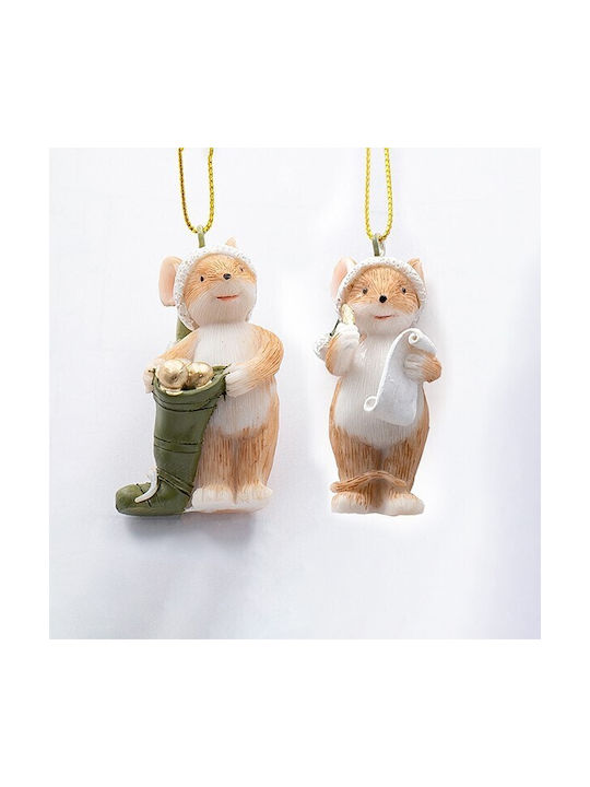 Polyresin Mouse Ornaments Green 2 Designs 3x5.5cm