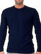 Men's Undershirt Long-sleeved in Navy Blue Color