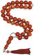 Roloi Komboloi Mastic Worry Beads with 33 Beads Orange 37cm