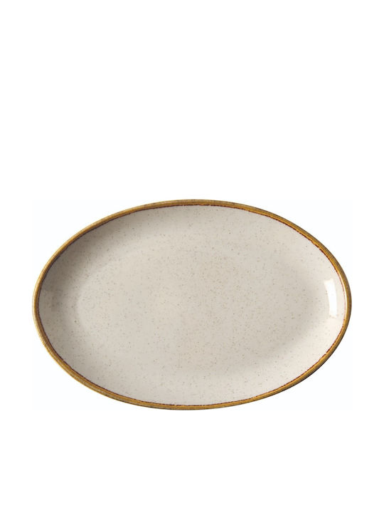 GTSA Serving Platter Oval made of Porcelain Beige 31.7x21cm