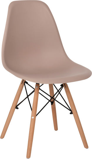 Alta Scaune Sala de mese din Polipropilenă Cappuccino-natural 1buc 46x50x82buc