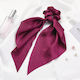 Satin Scrunchie Hair Elastic Scarf Magenta