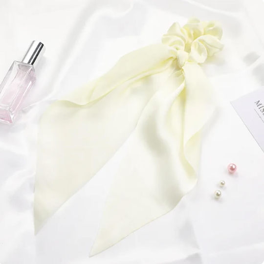 Samt Scrunchy Haargummi Haarband Ecru-Cream