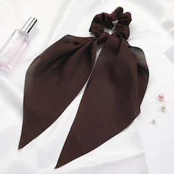 Satin Scrunchie Hair Elastic Scarf Brown