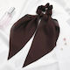 Satin Scrunchie Hair Elastic Scarf Brown