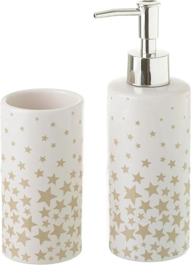 Bakaji Set Accesorii Pentru Baie Ceramică Bej 2 Bucăți