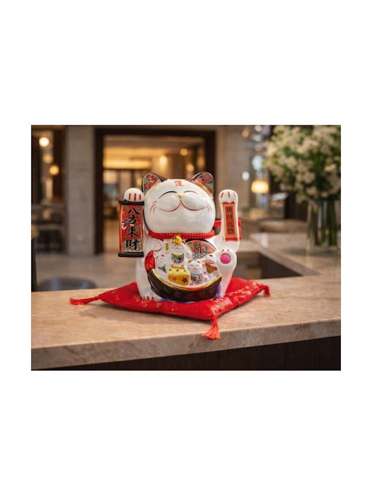 Decorative Chinese Lucky Cat Large Multicolored 28x22x29cm