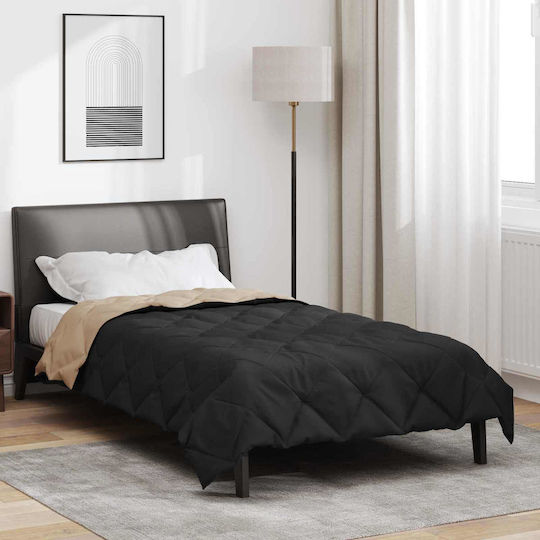 vidaXL Κουβέρτα Υπέρδιπλη 220x135εκ. Μαύρο, Ταμπά