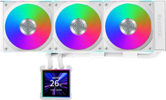 Lian Li HydroShift II LCD-S 360CL AIO CPU Liquid Cooling With 3 120mm Fans And RGB Lighting White