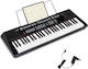 Costway Keyboard MU10131DE-DK with 54 Keys with Headphones Black