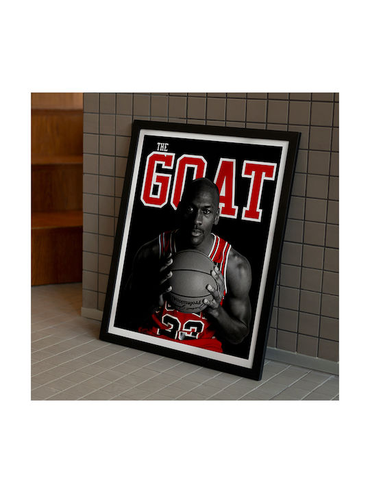 Poster Nba Michael Jordan Aka Goat Snk290 21cm X 30cm Λευκό Κάδρο Pvc