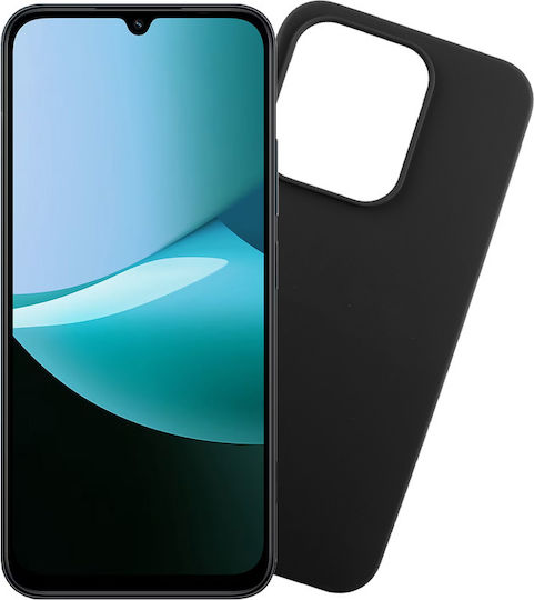 Volte-Tel Silikon Umschlag Rückseite mit Nackenriemen Schwarz (Redmi 15C 4G)