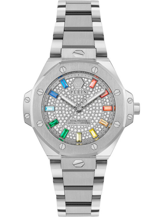 Philipp Plein Royal Prestige Womens Watch 33mm Battery with Silver Metal Bracelet