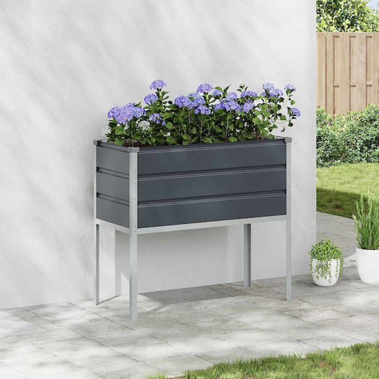 vidaXL Γλάστρα Μεταλλική Ανθρακί 100x45x90εκ.