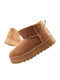 Women's Ankle Boots with Fur Brown