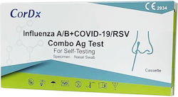 CorDX Influenza A/B & Covid-19/RSV Combo Self Test Covid Flu & RSV 1 Piece