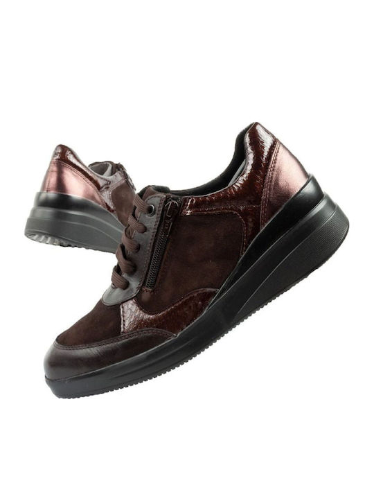 Scholl Emma Laces Damen Flatforms Sneakers Braun