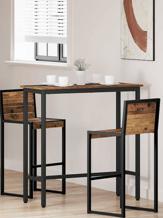 Table Bar Wooden with Metal Frame Old Wood 100x...