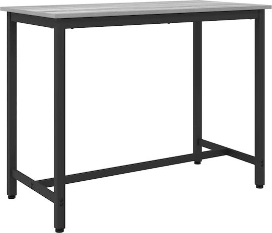 Кухненска Масa от Дърво с Метална Рамка в Сив Цвят 100x50x76.5 см
