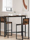 Table Bar Wooden with Metal Frame Coffee 100x40x100.5cm