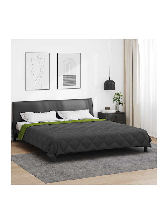 vidaXL Pătură Supraînălțată 240x200cm Verde și Antracit