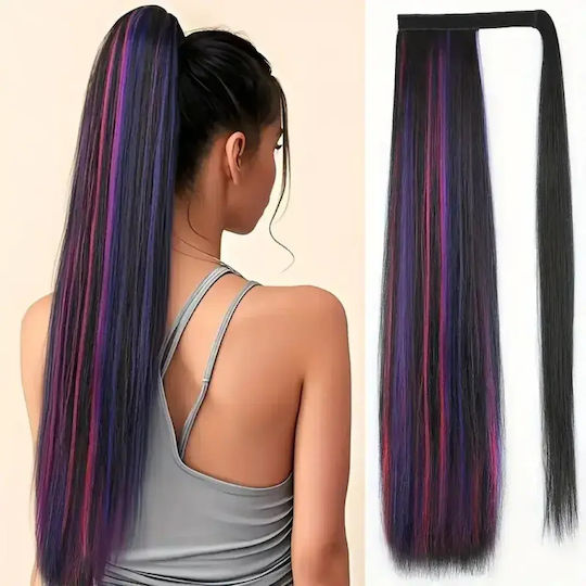 Piese de păr cu Clip în Negru Culoare 55cm